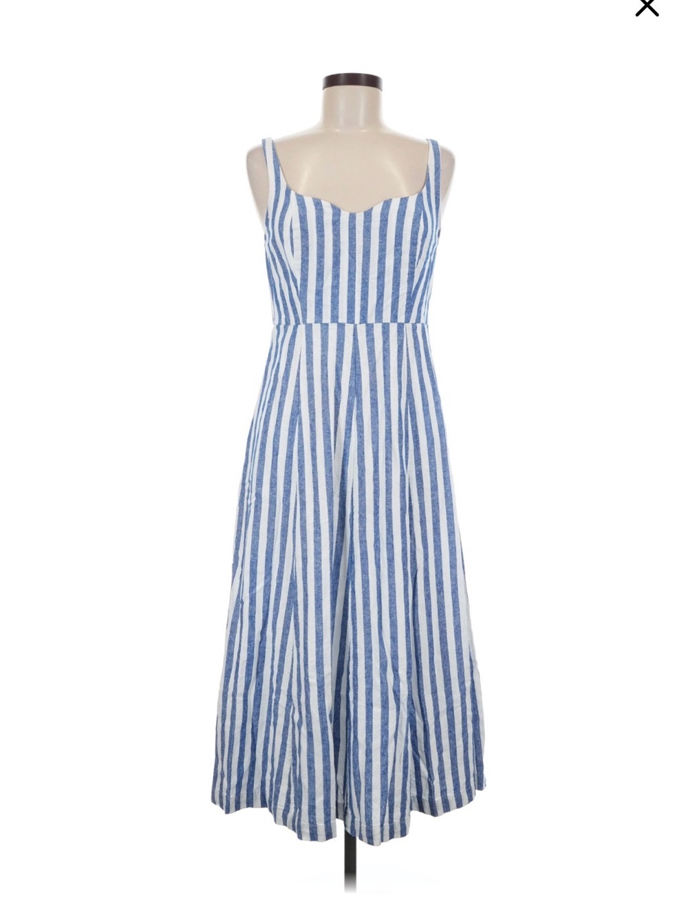 Old Navy Blue & White Vertical Stripe Maxi Dress